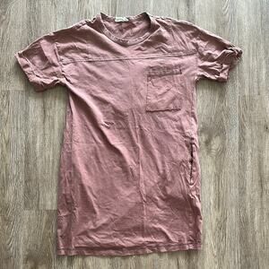 Boutique Pocket T-Shirt Dress Cocoa Size Small Crewneck 100% Cotton